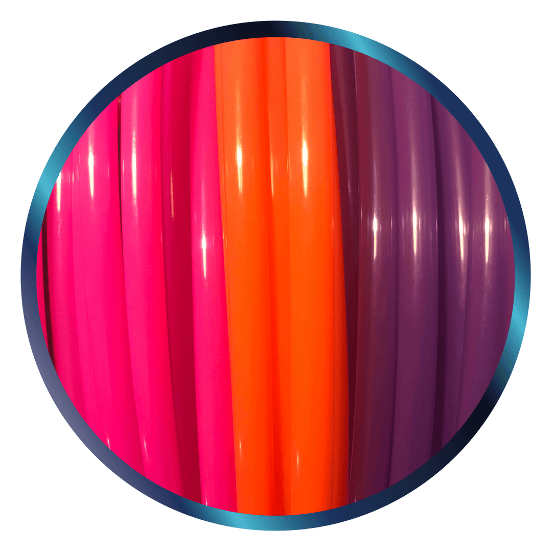 Polypro hula hoops super bright UV polypros in nuclear pink, solar orange and purple gloss