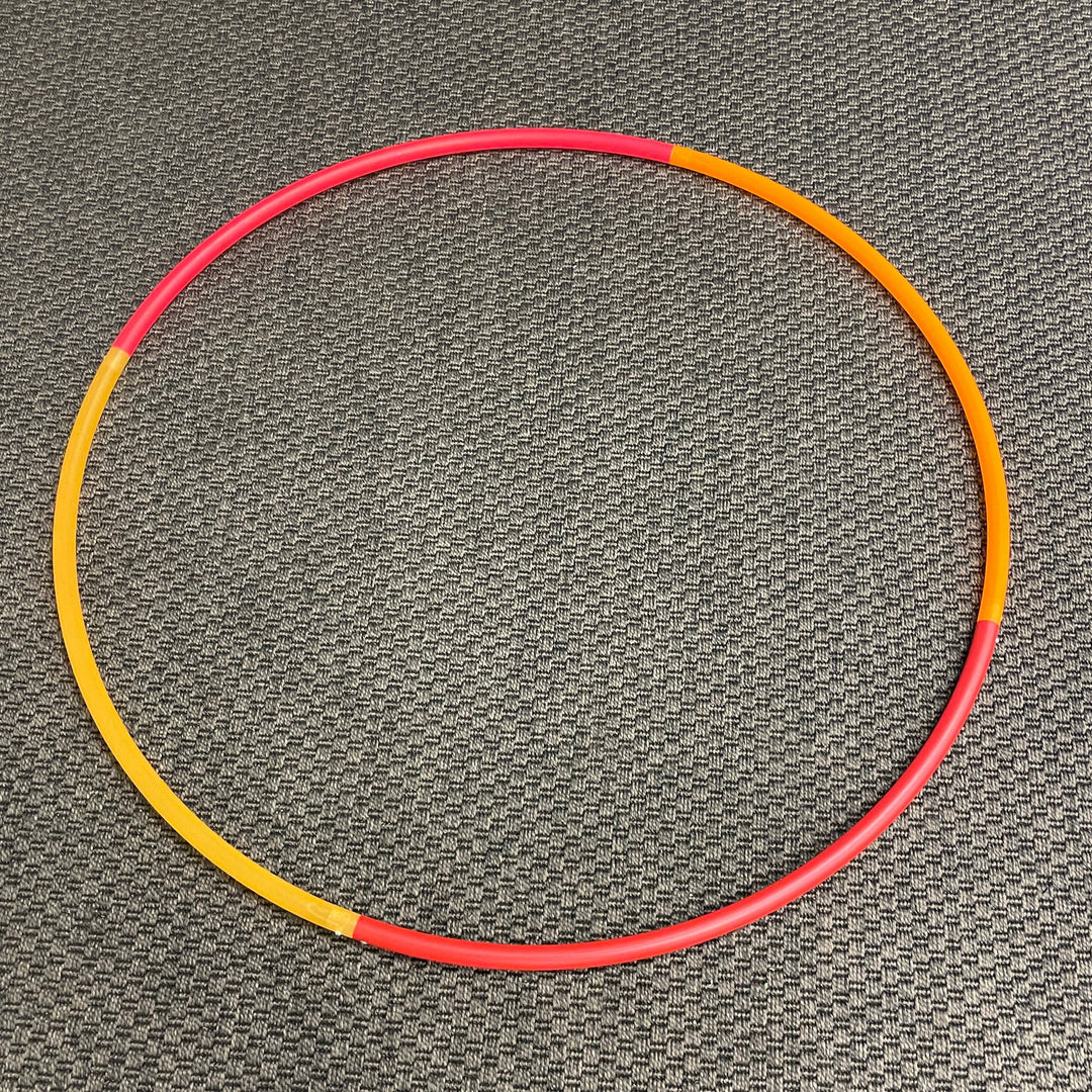 4 section polypro travel hoop in uv orange and uv pink 