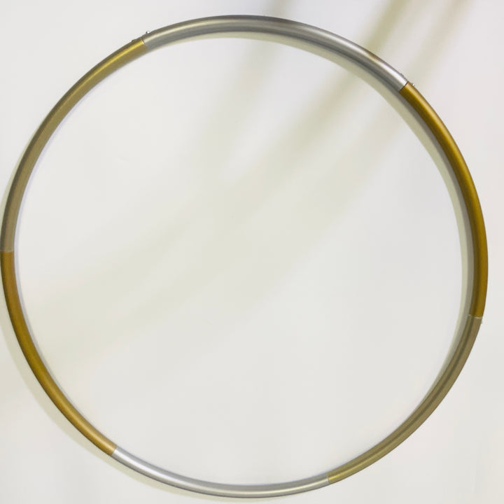 6 piece metallic travel hula hoop in gold abnd silver