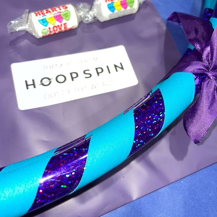 Purple holographic and Teal gaffer shiny beautiful polypro hula hoop