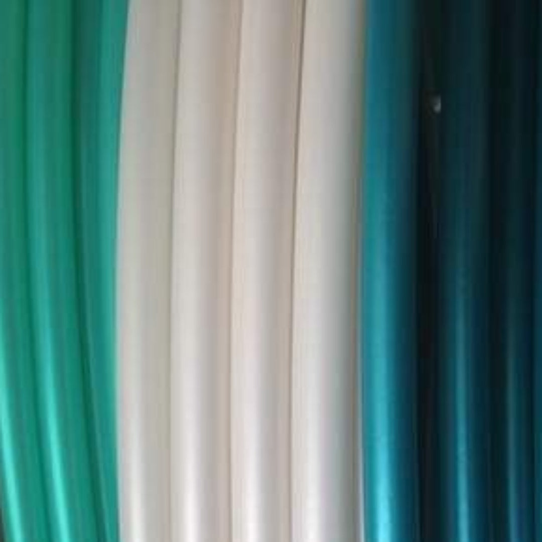 Caribbean Breeze, Moonstone White and Teal shadow pearl Adult Hula hoops 