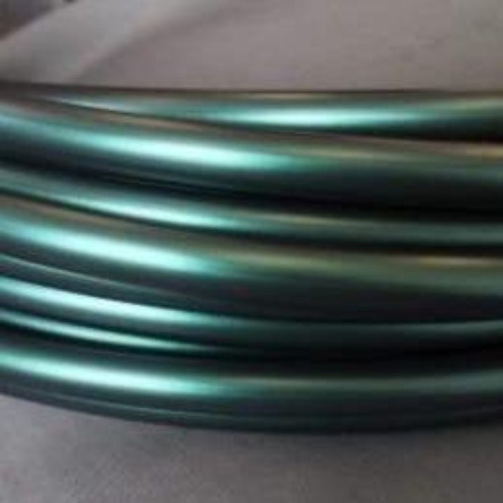 Medusa Green/Black colour shifting polypro hoop. Metallic hoop tubing.