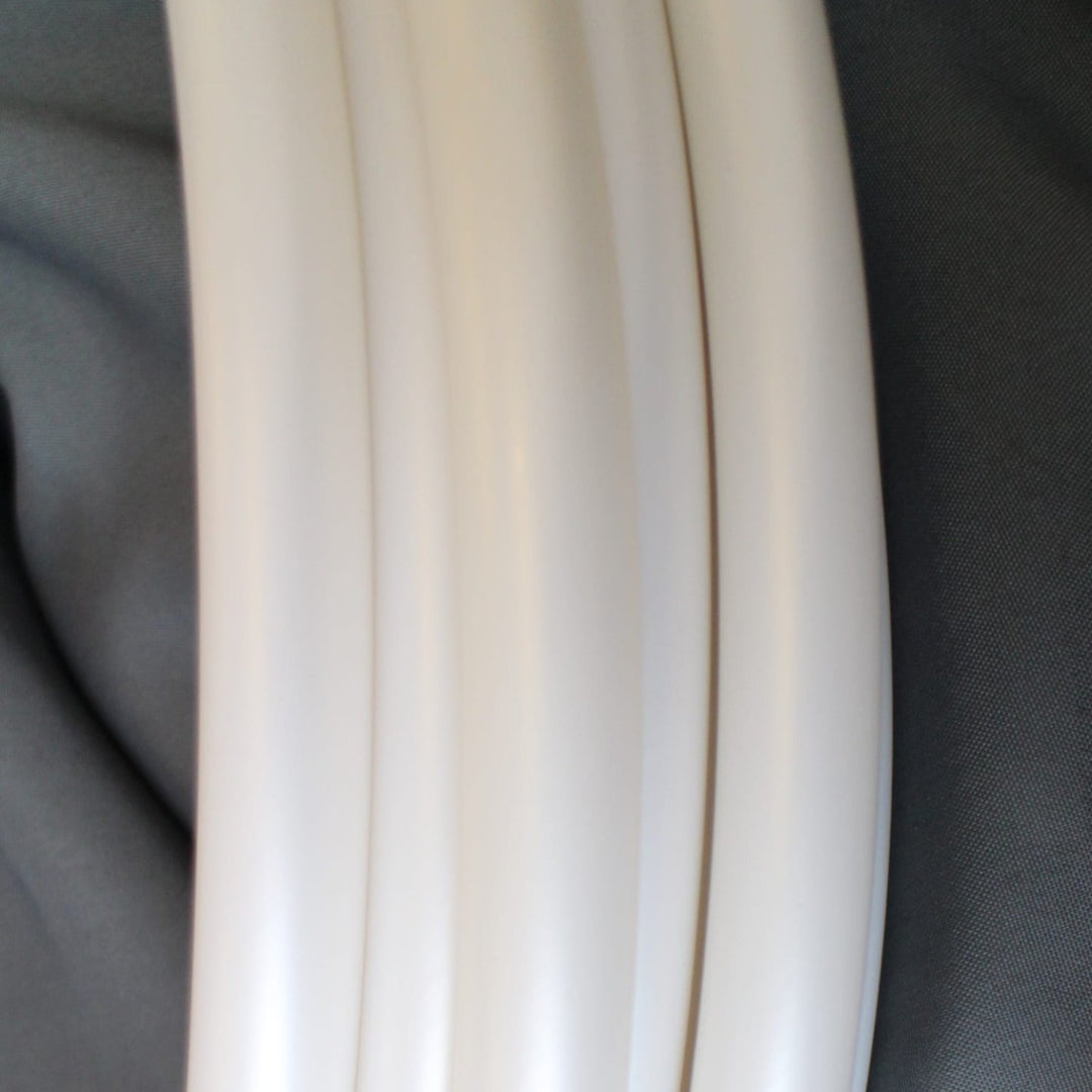 White polypro performance hoops stack. Moonstone White polypro hoop tubing