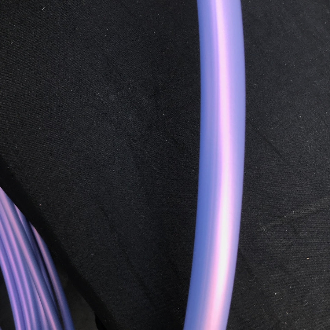 Indigo bliss purple hoop for hoopdance. Pale purple colour shifting hoop with blue