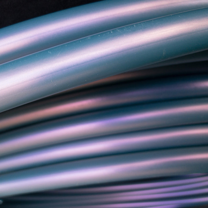 Kalypso purple/green polypro colour shifting hula hoop tubing. Metallic tubing for making hula hoops