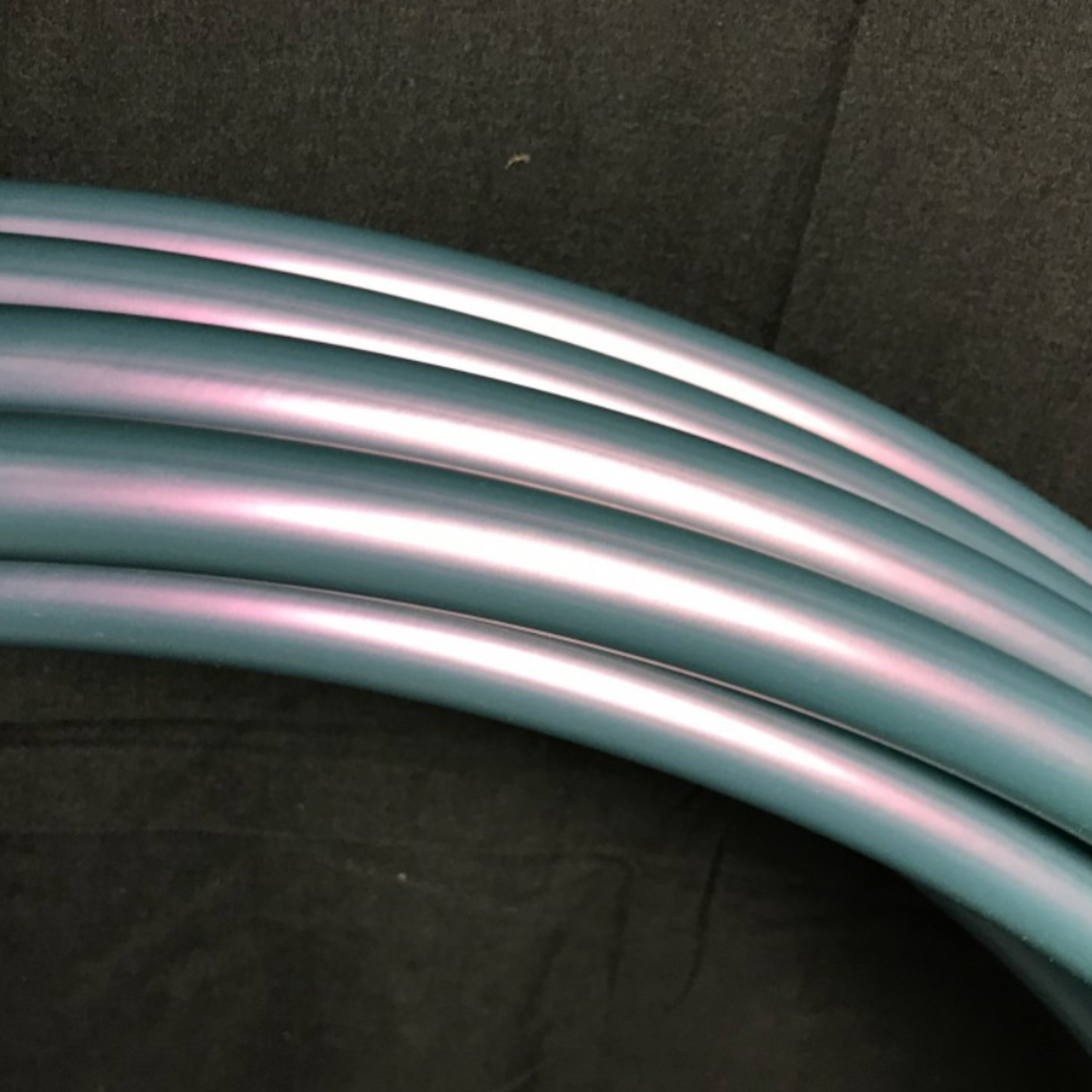 Kalypso purple/green colour shifting hula hoop tubing. Metallic hoops