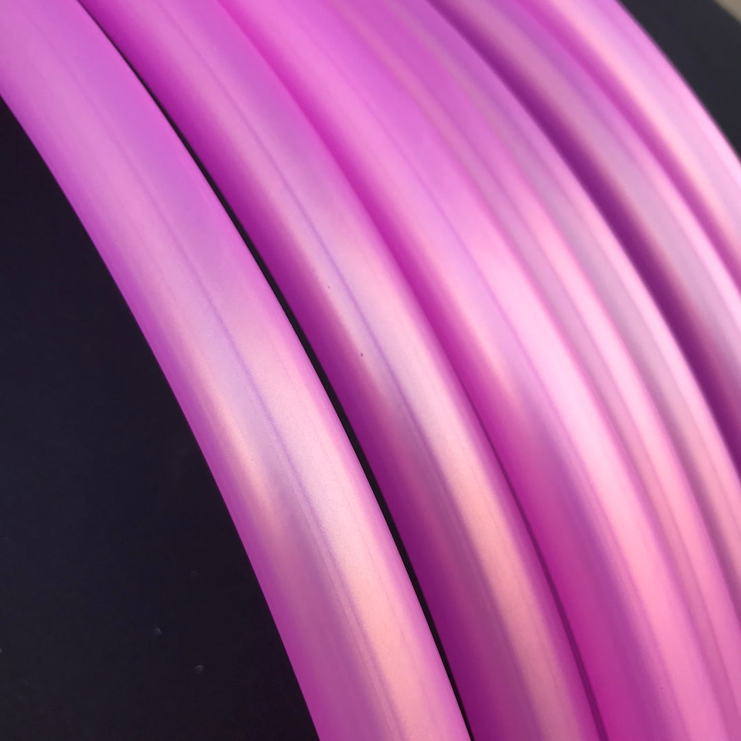 Rose Gold polypro hoop tubing. Pale pink/lilac with gold iridescence